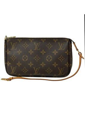 Louis Vuitton Pochette Makeup Cosmetics Pouch Monogram Brown